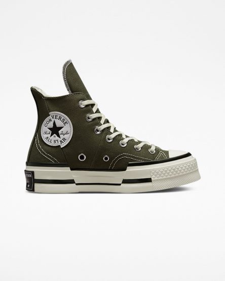 Zapatillas Altas Converse Chuck 70 Plus Hombre Verde Oliva Negras | PE 40LW25